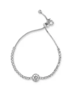 Outlet 🤩 Anne Klein Silver Tone Stone Slider Bracelet 😍