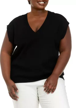 Cheapest ✔️ Anne Klein Plus Size Milano Stitch Sweater Vest 🛒