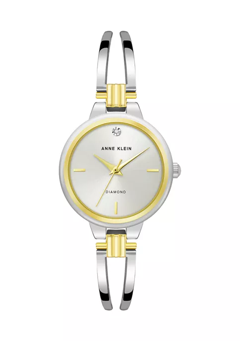 Cheap ๐ Anne Klein Two Tone Metal Open Bangle with Genuine Diamond at 12 โ Watch ๐ฅฐ 1 Cheap ๐ Anne Klein Two Tone Metal Open Bangle with Genuine Diamond at 12 โ Watch ๐ฅฐ