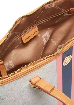 Deals 😀 Anne Klein AK Ring Logo Print/Pebble Satchel 🧨 -Deals Anne Klein Store Belk 1063