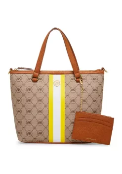 Deals 😀 Anne Klein AK Ring Logo Print/Pebble Satchel 🧨 -Deals Anne Klein Store Belk 1065