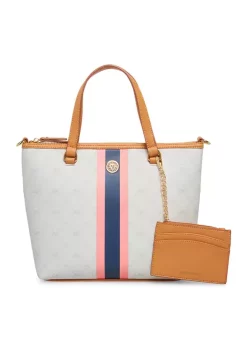 Deals 😀 Anne Klein AK Ring Logo Print/Pebble Satchel 🧨 -Deals Anne Klein Store Belk 1066