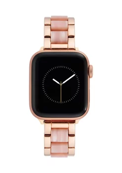 Deals ๐คฉ Anne Klein Rose Gold Tone Mixed Metal with Pink Acetate Bracelet Compatible with 38/40/41 Millimeter Apple โ Watchยฎ ๐