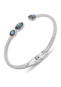 Best deal 🧨 Anne Klein Silver Tone Abalone Bangle Bracelet 🎉