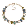 Promo 👍 Anne Klein Gold-Tone Blue Multi Faceted Stone Collar Necklace ⌛