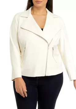 Coupon 🥰 Anne Klein Plus Size Faux Leather Moto Jacket 🔥 -Deals Anne Klein Store Belk 1149