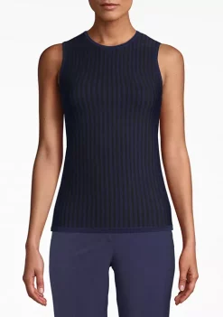 Top 10 🔔 Anne Klein 👩 Women's Striped Crewneck Sweater Tank 💯