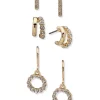 Best reviews of 🔔 Anne Klein Gold Tone Crystal Stud Hoop Drop Trio Set Earrings 🎉