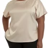 Top 10 🔔 Anne Klein Plus Size Stretch Satin Boat Neck Top 🛒