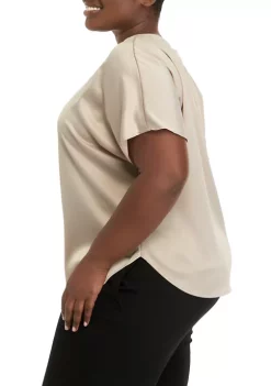 Top 10 🔔 Anne Klein Plus Size Stretch Satin Boat Neck Top 🛒 -Deals Anne Klein Store Belk 1165