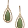 Discount 🔥 Anne Klein Gold Tone Green Erinite Teardrop Orbital Earrings 🥰