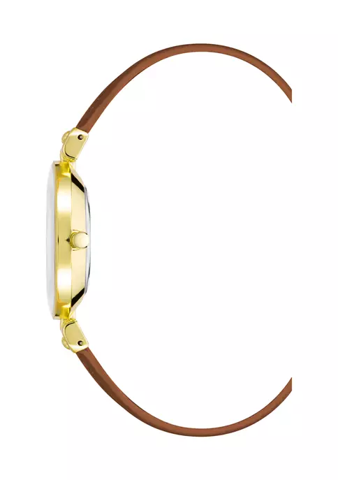 Top 10 😍 Anne Klein Gold Tone Metal with Brown Genuine Leather Strap ⌚ Watch 🔔 3 Top 10 😍 Anne Klein Gold Tone Metal with Brown Genuine Leather Strap ⌚ Watch 🔔 - Image 3