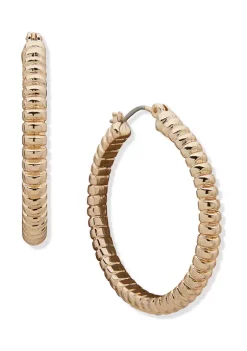 Best reviews of 💯 Anne Klein Gold Tone 35 Millimeter Omega Hoop Earrings ⭐