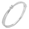 Cheap 💯 Anne Klein Silver Tone Crystal Hinge Bangle with Knot Bracelet 🥰
