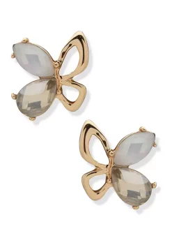 Best Pirce 😍 Anne Klein Gold Tone Crystal Shadow Multi Flower Stud Earrings 🔔