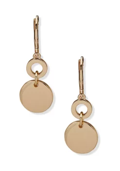 Flash Sale 😀 Anne Klein Gold Tone Lever Back Coin Drop Earrings 😀