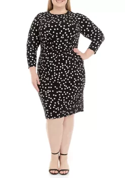 Cheap 🥰 Anne Klein Plus Size Printed Twist Draped 👗 Dress 🔔