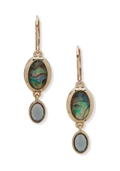 Brand new 🎁 Anne Klein Gold-Tone Blue Multi Faceted Double Drop Earrings ✨