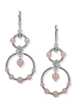 Best reviews of ⭐ Anne Klein Silver Tone Pink Crystal Open Orbital Earrings ⭐