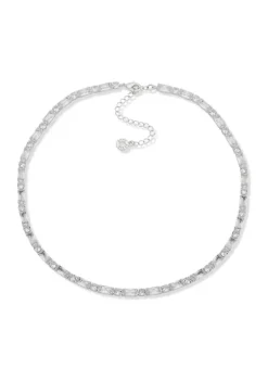 Best reviews of 💯 Anne Klein Silver-Tone 16" Crystal Baguette Collar Necklace 👍