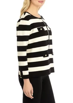 Outlet 🤩 Anne Klein 👩 Women's Striped Sweater 🤩 -Deals Anne Klein Store Belk 1250