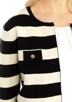 Outlet 🤩 Anne Klein 👩 Women's Striped Sweater 🤩 -Deals Anne Klein Store Belk 1251