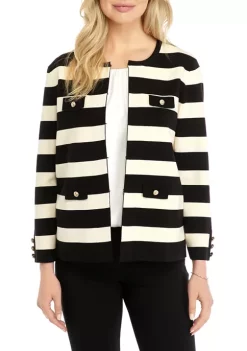 Outlet 🤩 Anne Klein 👩 Women's Striped Sweater 🤩 -Deals Anne Klein Store Belk 1252