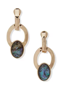 Buy ✨ Anne Klein Gold-Tone Abalone Faceted Orbital Drop Earrings 😉