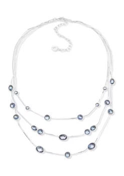 Best reviews of 🔔 Anne Klein Silver Tone 16" Abalone Multi Row Necklace 🔔 -Deals Anne Klein Store Belk 1292