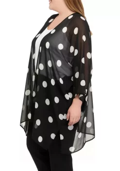 Wholesale ✔️ Anne Klein Plus Size Dot Print Sheer Cardigan 😍 -Deals Anne Klein Store Belk 1295