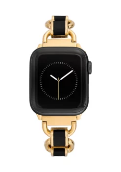 Best deal ✔️ Anne Klein Gold-Tone Mixed Metal Chain ⌚ Watch Band with Black Enamel 🔥 -Deals Anne Klein Store Belk 1304