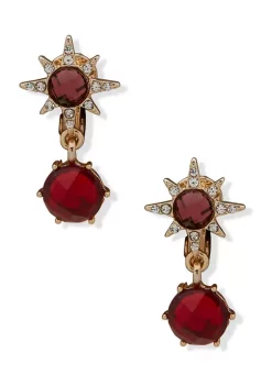 Best reviews of 💯 Anne Klein Gold Tone Red Cluster Button Drop Earrings 😍