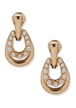 Best reviews of 😉 Anne Klein Gold Tone Caviar Pearl Doorknocker Earrings 🌟