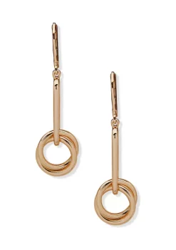 Outlet 🧨 Anne Klein Gold Tone Lever Back Linear Drop Earrings ❤️