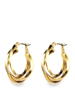 Best deal 🤩 Anne Klein Gold Tone Three Ring Hoop Earrings 💯