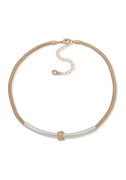 Buy ⭐ Anne Klein Two Tone 17 Inch Knot Frontal Necklace 😉