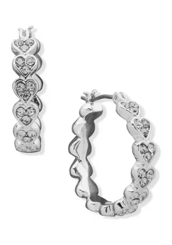 Top 10 ✨ Anne Klein Silver Tone 22 Millimeter Heart Hoop Earrings 🌟