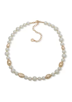 Hot Sale 🤩 Anne Klein Gold Tone 16" Pearl and Nugget Collar Necklace ✨