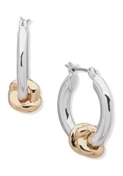 New 💯 Anne Klein Two-Tone 22 Millimeter Hoop Earrings 🥰