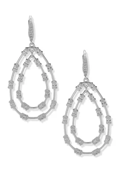 Flash Sale ⭐ Anne Klein Silver Tone Lever Back Open Drop Earrings 🔥