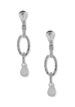 Discount ⭐ Anne Klein Silver Tone Double Drop Stone Earrings 👏