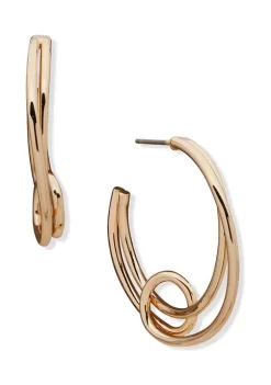 Coupon ✨ Anne Klein Gold Tone 30 Millimeter C Hoop Earrings 😉