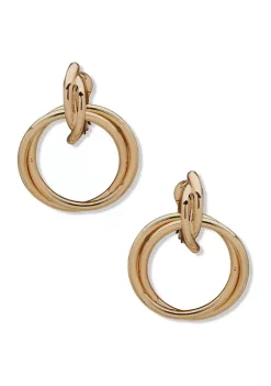 Best reviews of ๐งจ Anne Klein Gold Tone Texture Drop Hoop Clip Earrings โ