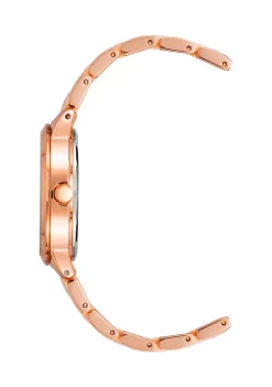 Best Pirce 🥰 Anne Klein Rose Gold Tone Metal with Blush Enamel Bracelet ⌚ Watch 🤩 -Deals Anne Klein Store Belk 1407