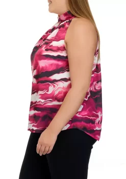 Coupon 😀 Anne Klein Plus Size Twist Neck Halter Top ⌛ -Deals Anne Klein Store Belk 1416