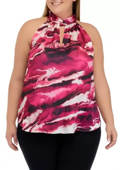 Coupon 😀 Anne Klein Plus Size Twist Neck Halter Top ⌛ -Deals Anne Klein Store Belk 1417