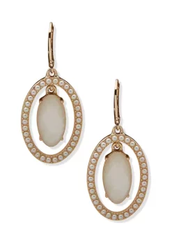 Flash Sale 🤩 Anne Klein Gold Tone Pearl Leverback Orbital Earrings 😍