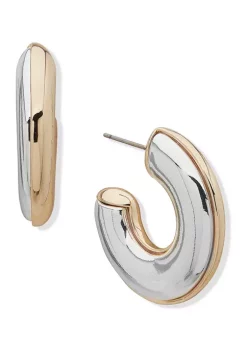 Buy ❤️ Anne Klein Two-Tone 30 Millimeter C Hoop Earrings 😀