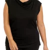 Cheap 👏 Anne Klein Plus Size Cap Sleeve Cowl Neck Top ⌛