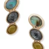 Buy 😀 Anne Klein Gold-Tone Blue Multi Faceted Texture Button Earrings 🥰